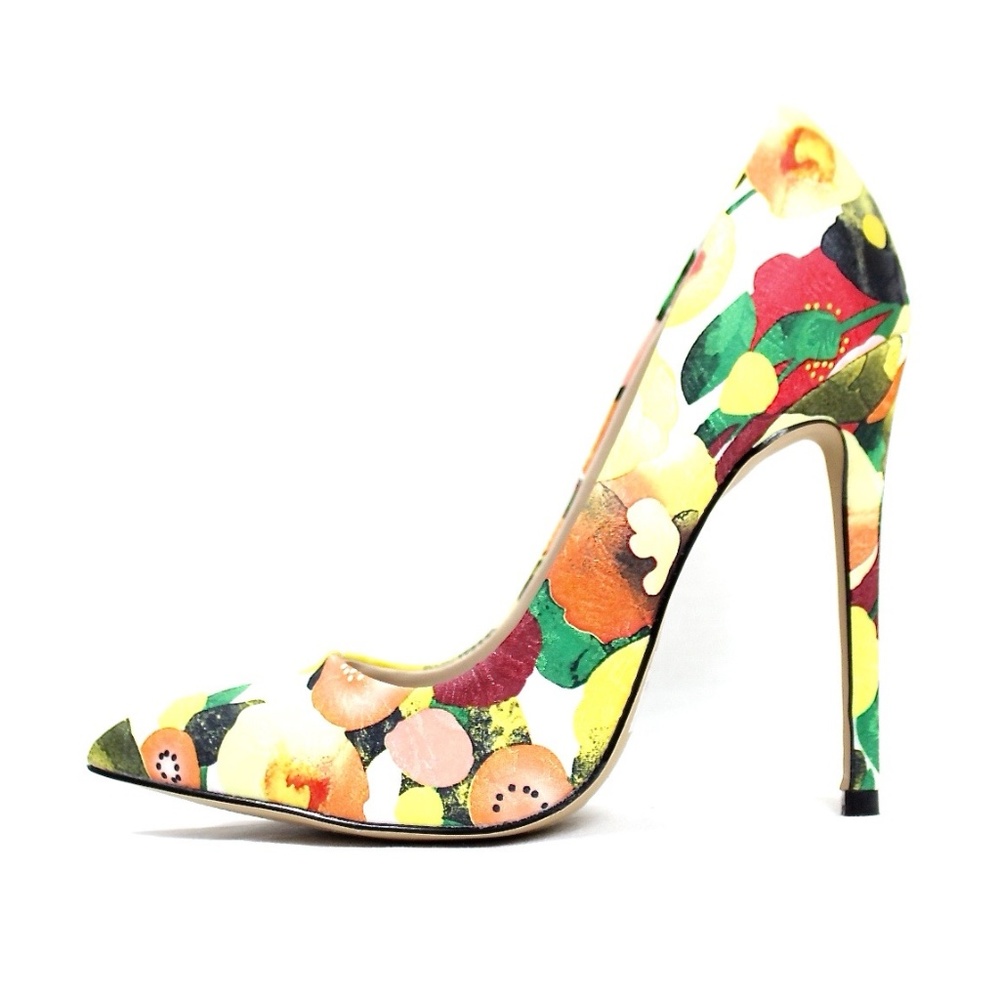 Pointy Toe Multi Colored Stiletto High Heel Pumps - Picture 1 of 4